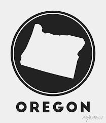 Oregon Icon Round Logo With Us State