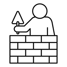 Tiler Brick Wall Icon Outline Tiler