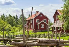 Swedish Cottages Painted Red