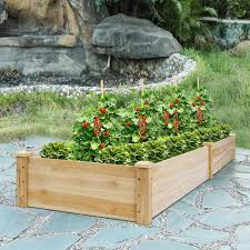 97in X 25in Wood Plant Vegetable Raised Bed