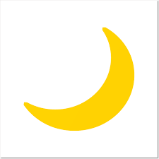 Yellow Moon Crescent Emoticon Moon
