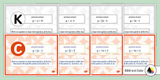 Scavenger Hunt Write A Linear Equation