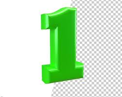 Icon Number Green One Sign 3d Rendering