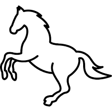 White Jumping Horse Outline Free