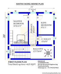 25x25 South Facing House Plan As Per