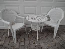 Small Outdoor White Metal Patio Table