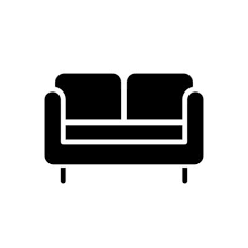 Loveseat Black Glyph Icon Small Sofa