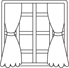 Curtains Icon In Black Line Art