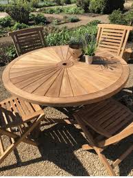 Teak Folding Garden Table Set