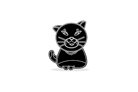 Cat Character Animal Black Icon Graphic