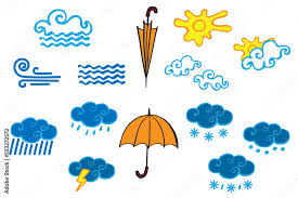 Vetor De Weather Icons Set Hand Drawn