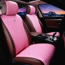 Red Rain Universal Seat Covers For Cars Leather Seat Cover Pink Car Seat Cover 2 3 Covered 11pcs Fit Car Auto Truck Suv A Pink