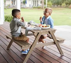 Indio Outdoor Kids Picnic Table Weathered Gray Ups Delivery