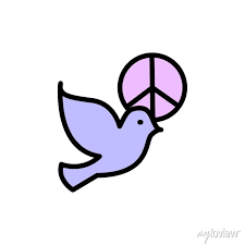 Bird Dove Peace Icon Simple Color