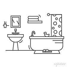 Bathroom Icon Linear Pictogram Of