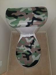 Camo Army Fleece Fabric Toilet Seat