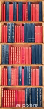 Wall Mural Books On The Shelf Red And