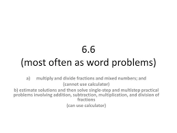 Ppt 6 6 Most Often As Word Problems