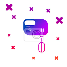 Color Electric Mixer Icon Isolated On