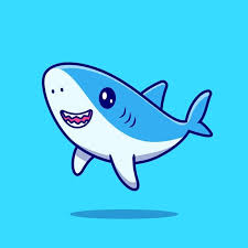 Cute Shark Swimming Cartoon Icon