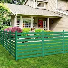 Ares 38 In X 46 In Green Garden Fence W Post And No Dig Steel Cone Anchor Recycled Plastic Privacy Fence Panel 2 Pack