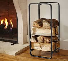 Design Fireplace Log Storage White