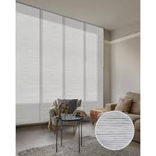 Godear Design Marble Natural Woven Adjustable Sliding Window Panel Track With 23 In Slates Up To 86 In W X 96 In L