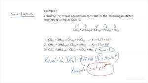 Calculating K For A Multi Step Reaction