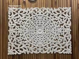 Milky White Wooden Wall Panel Hand