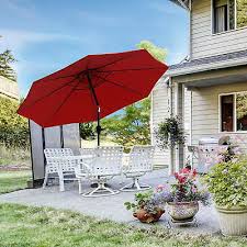 10 Ft Patio Umbrella With Solar Powered