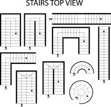 Floor Plan Stairs Vector Art Icons