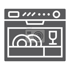 Dishwasher Glyph Icon Appliance And