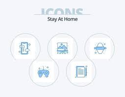 Stay At Home Blue Icon Pack 5 Icon