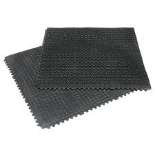 Rubber Cal Revolution Diamond Plate Interlocking Rubber Floor 5 8 X 36 X 36 Inch Rubber Tiles Black
