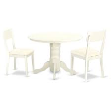 Dining Set With Leather Seat In Linen White