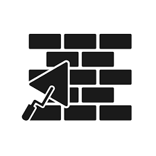 Black Icon Of Brick Wall With Trowel