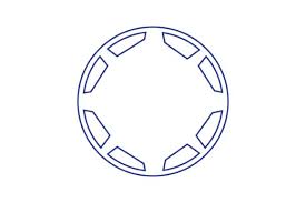 Car Velg Blue Outline Abstract Icon