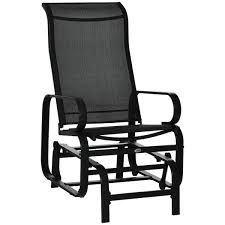Outsunny Black Metal Outdoor Glider