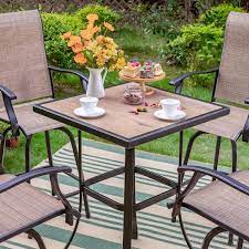 Bar Table And Swivel Bistro Chairs