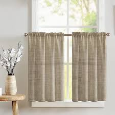 Faux Burlap Café Tier Curtains Window