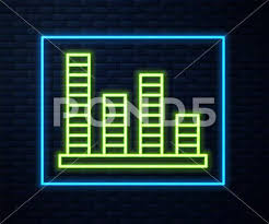 Glowing Neon Line Equalizer Icon