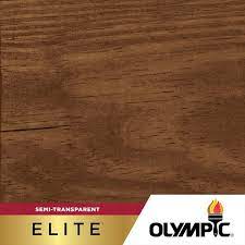 Olympic Elite 1 Gal Est730 Teak Semi Transpa Exterior Stain And Sealant In One Brown