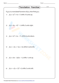 Quadratic Transformation Worksheet