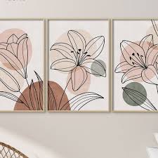 Flowers Botanical Line Art Wall Print