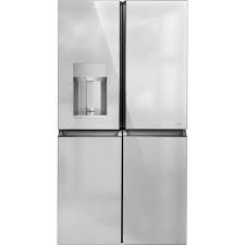 Cafe Energy Star 27 4 Cu Ft Platinum Glass Smart Quad Door Refrigerator