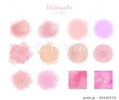 Watercolor Texture Icon Set Pink