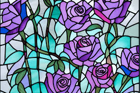Vivid Blue Teal And Purple Roses In