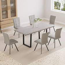 Extendable Rectangle Dining Table Set