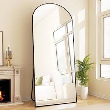 70 In H X 30 In W Classic Arched Black Aluminum Alloy Framed Full Le