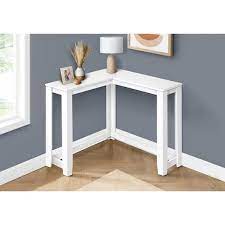 35 5 In White Rectangle L Shaped Particle Board Console Table